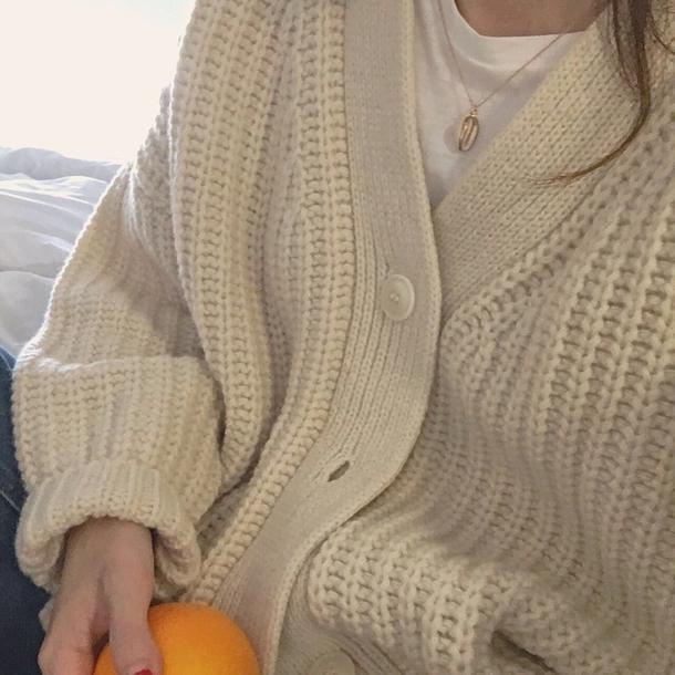 ルーズパフスリーブカーディガン 3946-画像5-韓国ファッション通販POPREA［ポップリア］