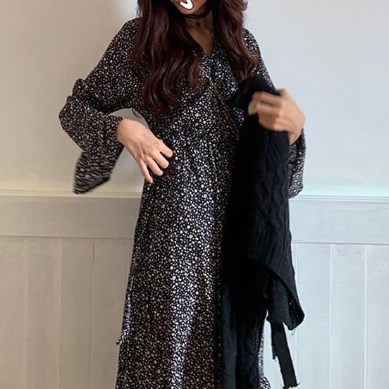 ニット＆フラワーワンピ 3825-画像5-韓国ファッション通販POPREA［ポップリア］