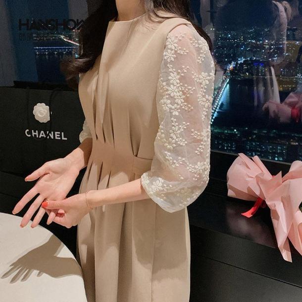 レースウエストマークワンピースセット 3194-画像5-韓国ファッション通販POPREA［ポップリア］