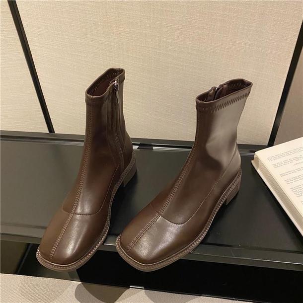 ソフトエコレザーショートブーツ 3859-画像5-韓国ファッション通販POPREA［ポップリア］