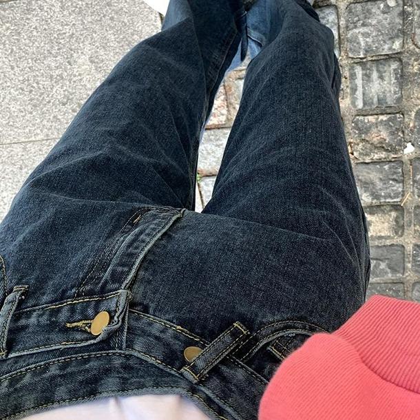 ウエストアシメデザインデニムパンツ 4088-画像5-韓国ファッション通販POPREA［ポップリア］