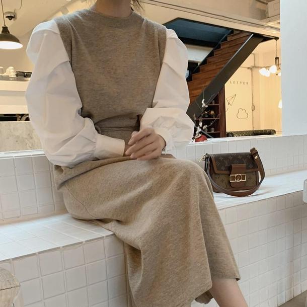 ボリュームスリーブワンピ 3860-画像5-韓国ファッション通販POPREA［ポップリア］