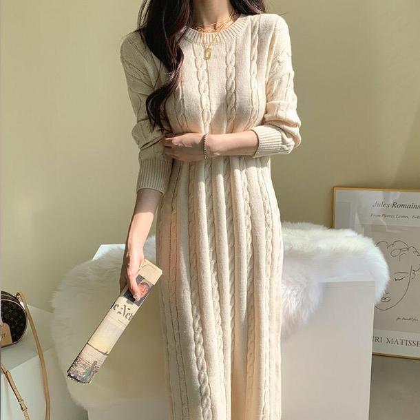 ツイストニットロングドレス 4137-画像5-韓国ファッション通販POPREA［ポップリア］