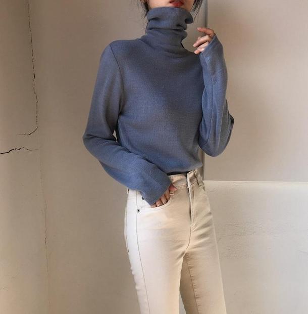 ハイネックソフトフィットニット 4067-画像5-韓国ファッション通販POPREA［ポップリア］