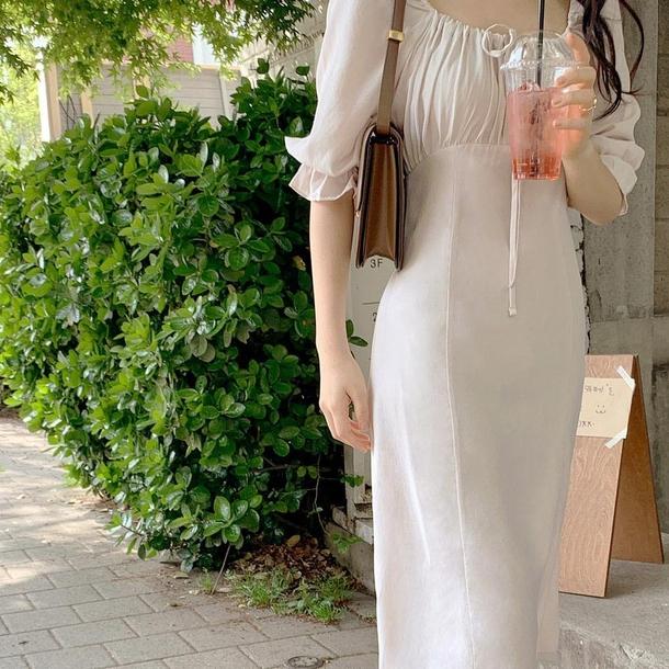 フロントギャザークラシックワンピ 4626-画像5-韓国ファッション通販POPREA［ポップリア］