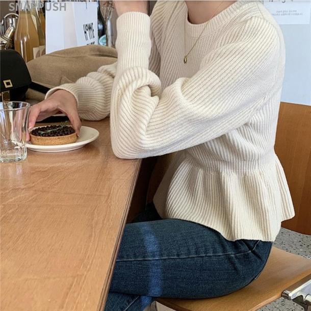 ペプラムシルエットニット4271-画像5-韓国ファッション通販POPREA［ポップリア］