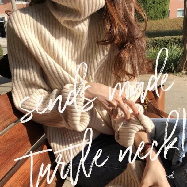 ハイネックルーズリブニット 4100-画像5-韓国ファッション通販POPREA［ポップリア］