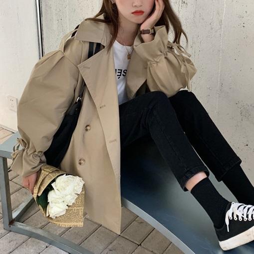 キャンディースリーブショートトレンチ 4311-画像5-韓国ファッション通販POPREA［ポップリア］