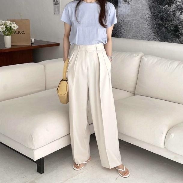 ハイウエストワイルドレッグパンツ 4617-画像5-韓国ファッション通販POPREA［ポップリア］