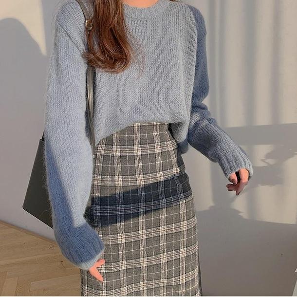 アイラインチェックスカート 4065-画像5-韓国ファッション通販POPREA［ポップリア］