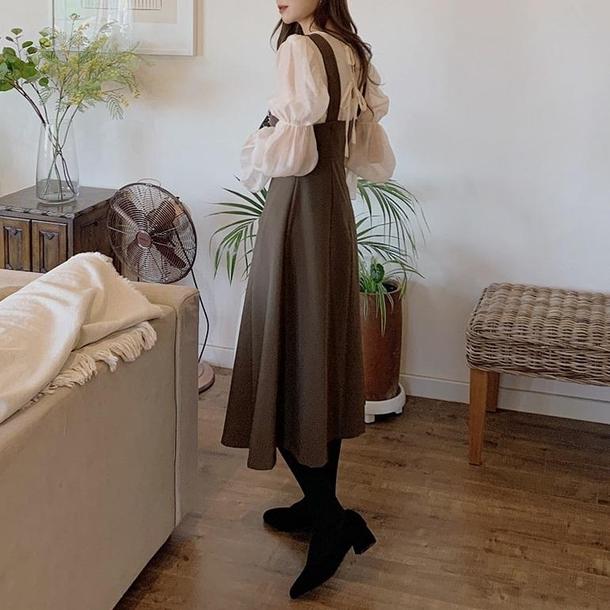 ブラウニーミドルジャンスカ 4267-画像5-韓国ファッション通販POPREA［ポップリア］