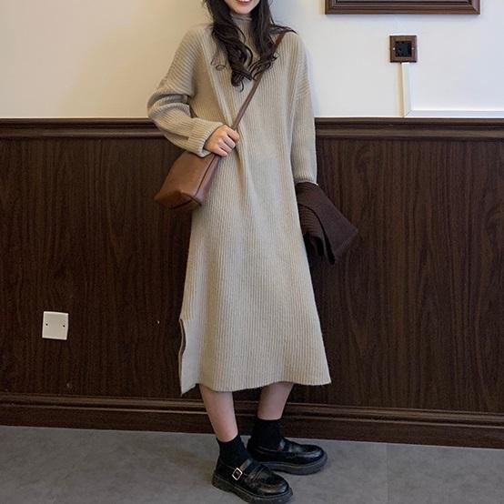 ラテカラーニットワンピース 4165-画像5-韓国ファッション通販POPREA［ポップリア］