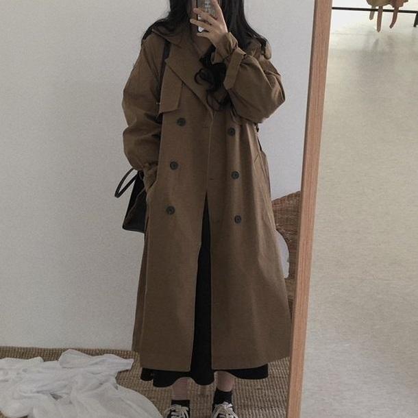 オーバーサイズトレンチコート 3817-画像5-韓国ファッション通販POPREA［ポップリア］