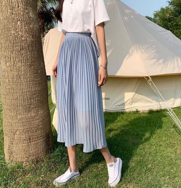 ロングプリーツスカート 4566-画像5-韓国ファッション通販POPREA［ポップリア］