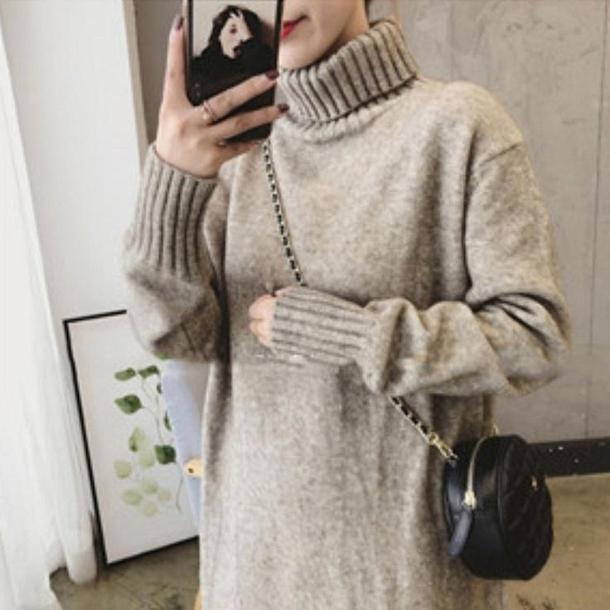 タートルニットワンピース 4231-画像5-韓国ファッション通販POPREA［ポップリア］