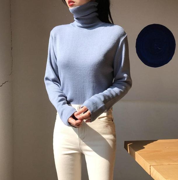 ハイネックソフトフィットニット 4067-画像6-韓国ファッション通販POPREA［ポップリア］