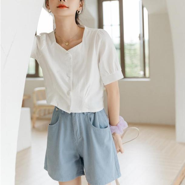 ハートネックショートトップス 4573-画像6-韓国ファッション通販POPREA［ポップリア］