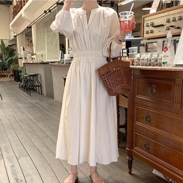 ラグランスリーブドレープワンピース 4465-画像6-韓国ファッション通販POPREA［ポップリア］