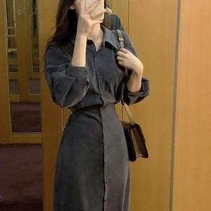 ランタンスリーブスリムワンピース 4378-画像6-韓国ファッション通販POPREA［ポップリア］