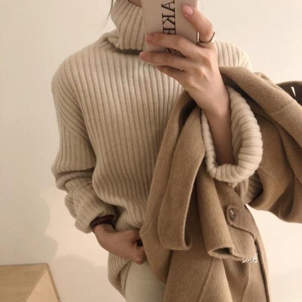 ハイネックルーズリブニット 4100-画像6-韓国ファッション通販POPREA［ポップリア］