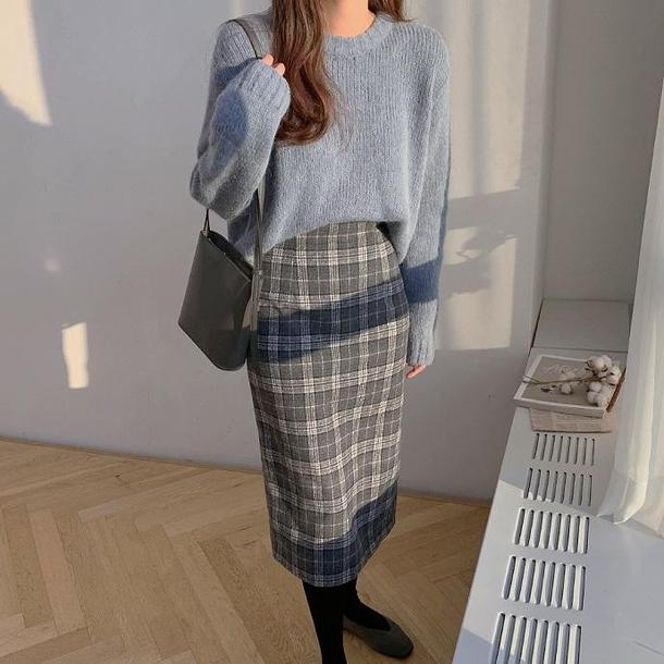 アイラインチェックスカート 4065-画像6-韓国ファッション通販POPREA［ポップリア］