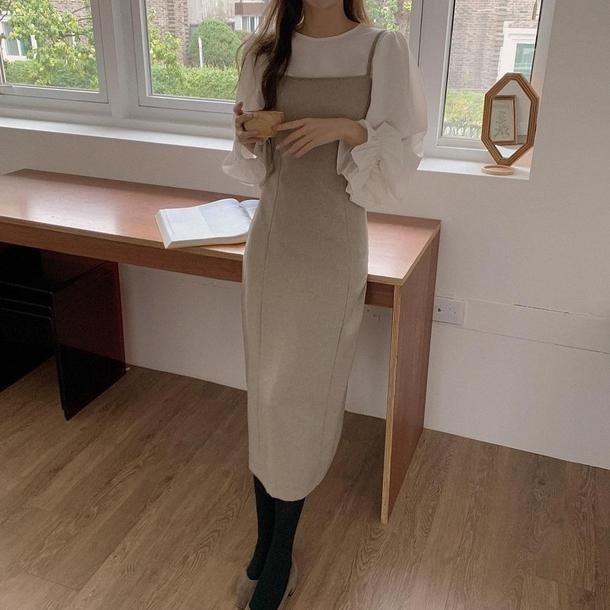 トランペットスリーブシャツ＆ワンピ 4090-画像6-韓国ファッション通販POPREA［ポップリア］