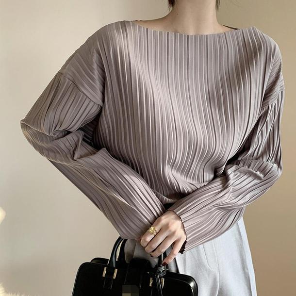 シックプリーツブラウス 4081-画像6-韓国ファッション通販POPREA［ポップリア］