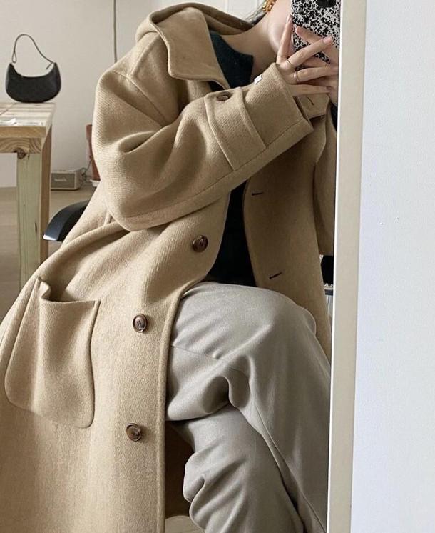 フーディウールロングコート 4068-画像6-韓国ファッション通販POPREA［ポップリア］