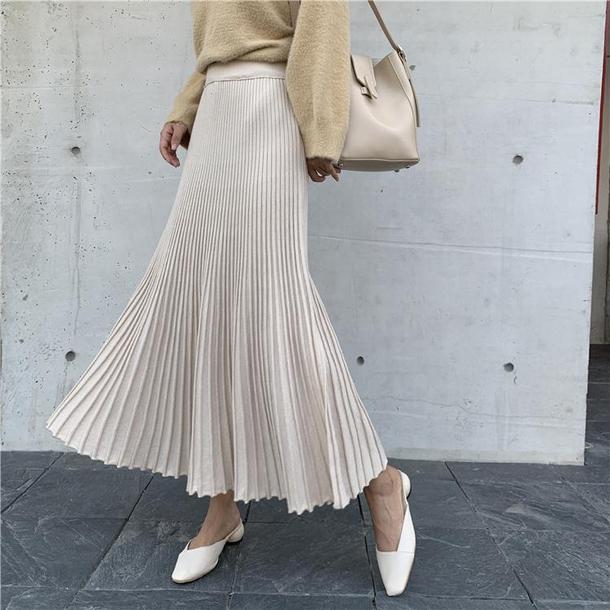 サイドスリットプリーツニットスカート 3901-画像6-韓国ファッション通販POPREA［ポップリア］