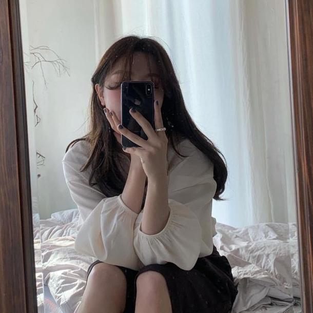 ラウンドネックランタンスリーブトップス 4444-画像6-韓国ファッション通販POPREA［ポップリア］