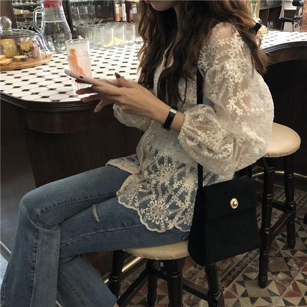 Vネックフワラーシアーシャツ 3451-画像6-韓国ファッション通販POPREA［ポップリア］