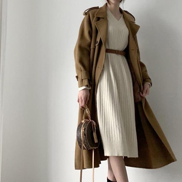 Vネックストレートニットワンピ 4166-画像6-韓国ファッション通販POPREA［ポップリア］