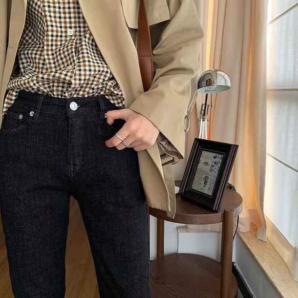 ブラックデニムストレートパンツ 4029-画像6-韓国ファッション通販POPREA［ポップリア］