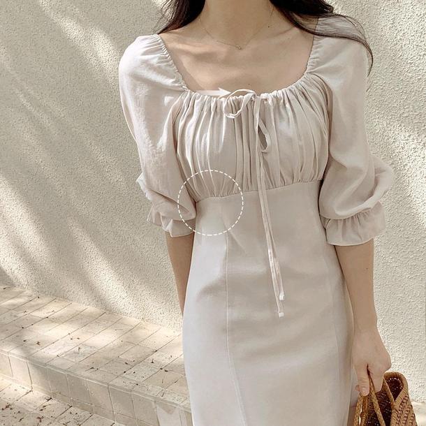 フロントギャザークラシックワンピ 4626-画像6-韓国ファッション通販POPREA［ポップリア］