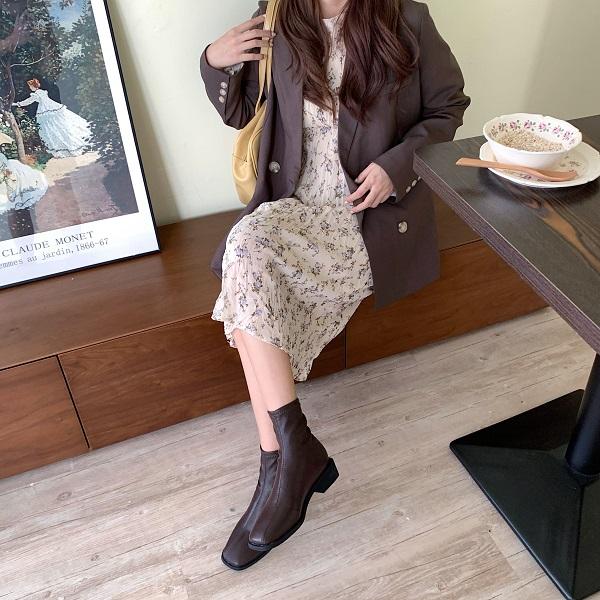 スクエアトゥショートブーツ 4183-画像6-韓国ファッション通販POPREA［ポップリア］