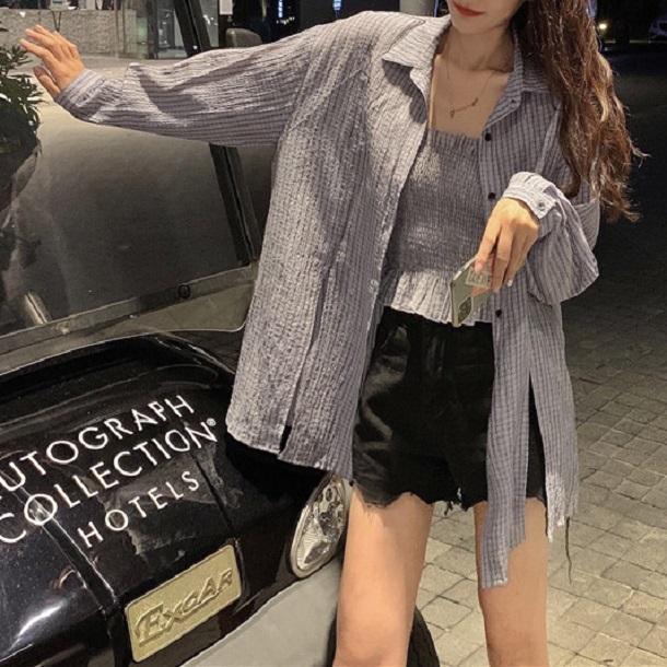 オーバーシャツ＆キャミ 3457-画像6-韓国ファッション通販POPREA［ポップリア］