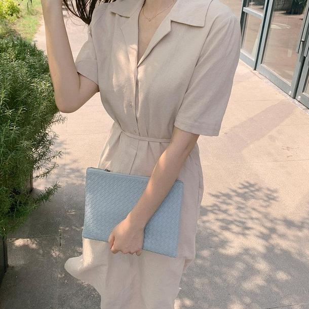 オープンカラーワンピース 4535-画像6-韓国ファッション通販POPREA［ポップリア］