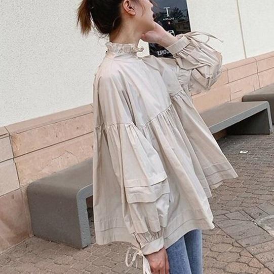 ハイネックフレアブラウス 3965-画像6-韓国ファッション通販POPREA［ポップリア］