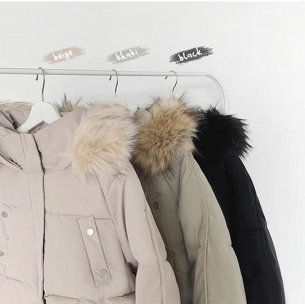 フード付きファーカラーエコダウンジャケット 4212-画像6-韓国ファッション通販POPREA［ポップリア］