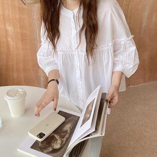 スモールレースステッチブラウス 4589-画像6-韓国ファッション通販POPREA［ポップリア］