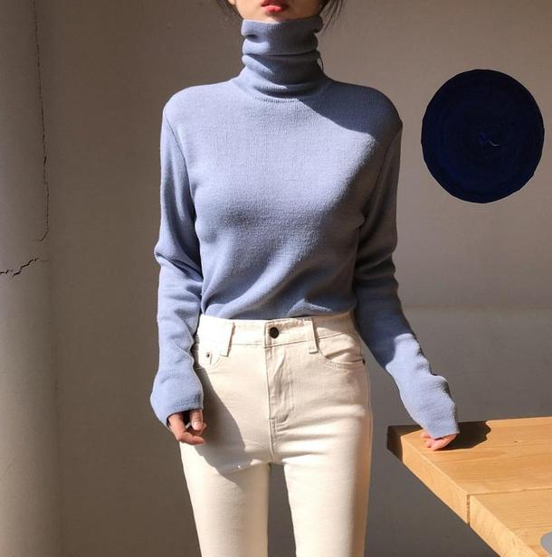 ハイネックソフトフィットニット 4067-画像7-韓国ファッション通販POPREA［ポップリア］