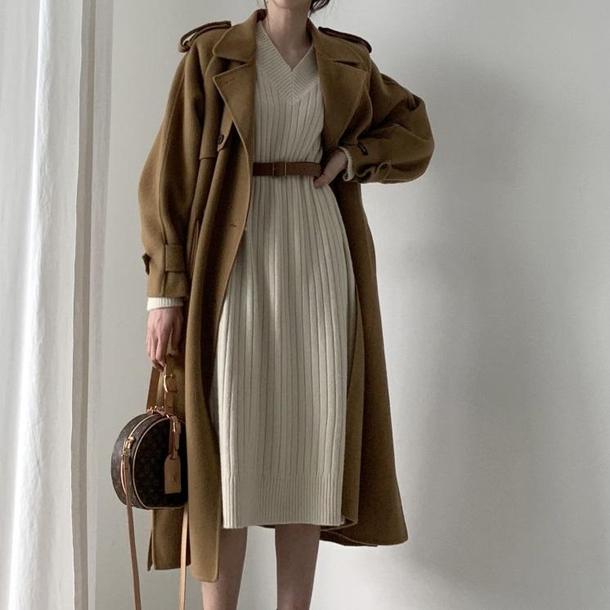 Vネックストレートニットワンピ 4166-画像7-韓国ファッション通販POPREA［ポップリア］