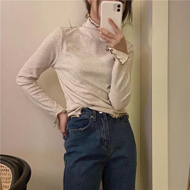 ハイネックメロートップス 4139-画像7-韓国ファッション通販POPREA［ポップリア］