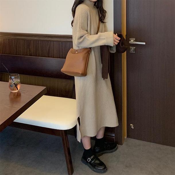 ラテカラーニットワンピース 4165-画像7-韓国ファッション通販POPREA［ポップリア］