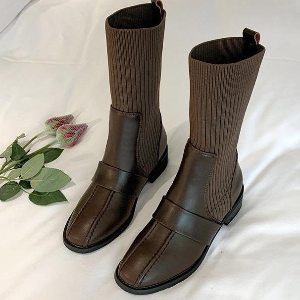 リブソックスショートブーツ 4083-画像7-韓国ファッション通販POPREA［ポップリア］