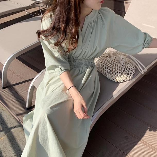 ラグランスリーブドレープワンピース 4465-画像7-韓国ファッション通販POPREA［ポップリア］