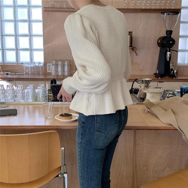 ペプラムシルエットニット4271-画像7-韓国ファッション通販POPREA［ポップリア］