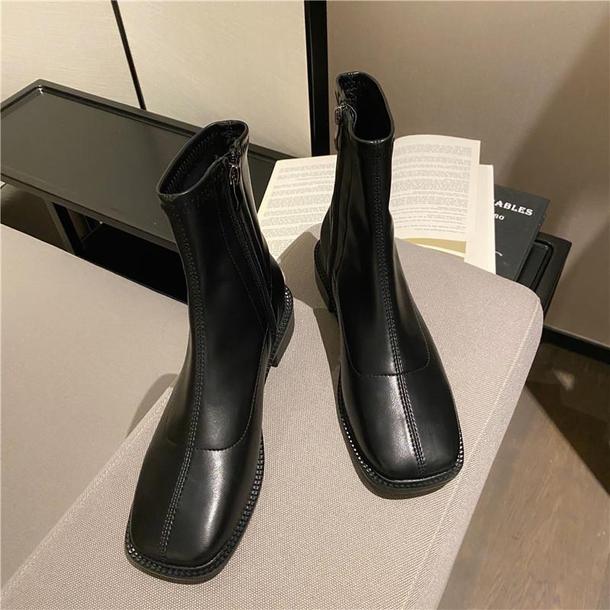 ソフトエコレザーショートブーツ 3859-画像7-韓国ファッション通販POPREA［ポップリア］