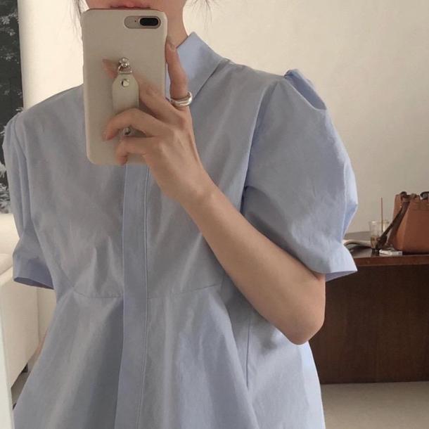 バックプリーツパフスリーブシャツ 4532-画像7-韓国ファッション通販POPREA［ポップリア］