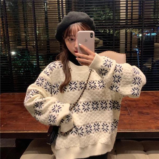 スノーフレークルーズニット 4208-画像7-韓国ファッション通販POPREA［ポップリア］